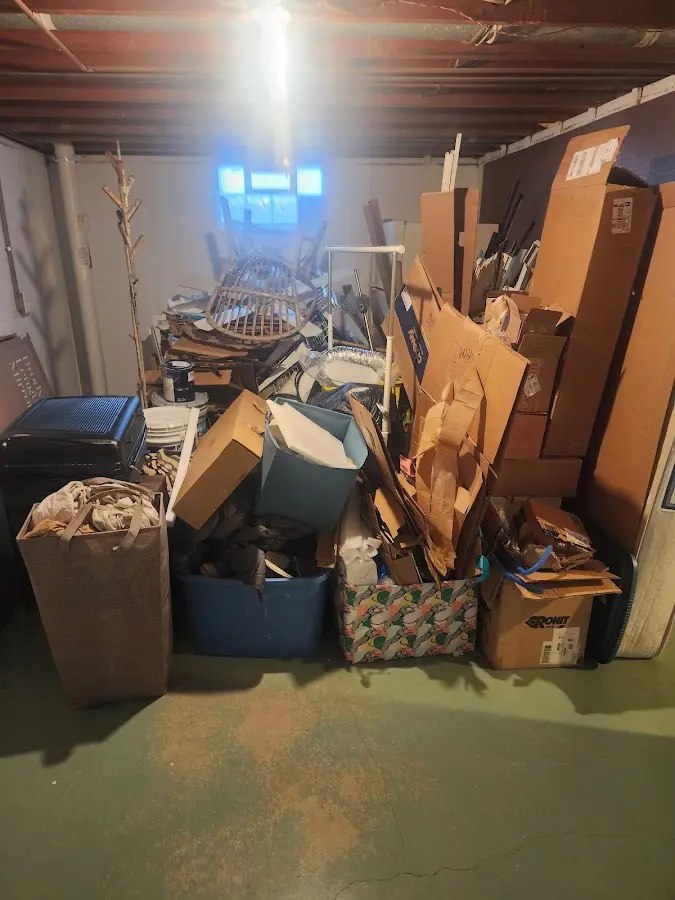 Roll-off dumpster container at job site for 6 Yard Dumpster Rental in Mauldin